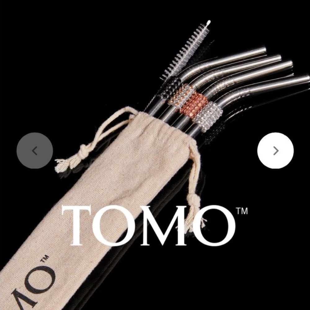 NEW Tomo water bottle metal‎ straws